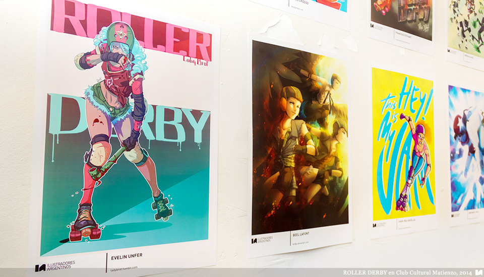 Ilustradores Argentinos | Muestra: ROLLER DERBY en Club Cultural Matienzo (2014)
