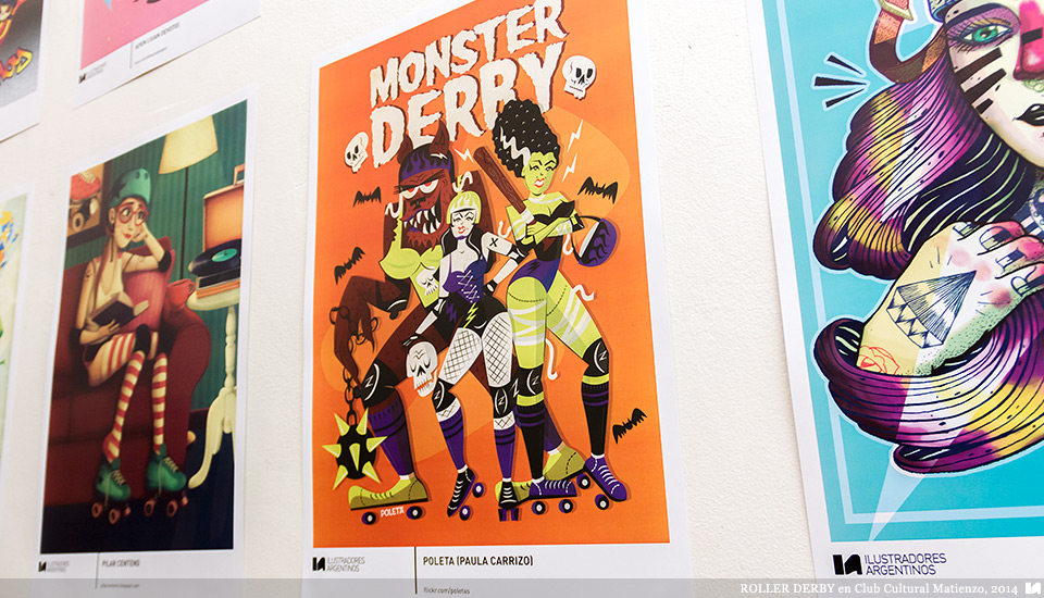 Ilustradores Argentinos | Muestra: ROLLER DERBY en Club Cultural Matienzo (2014)