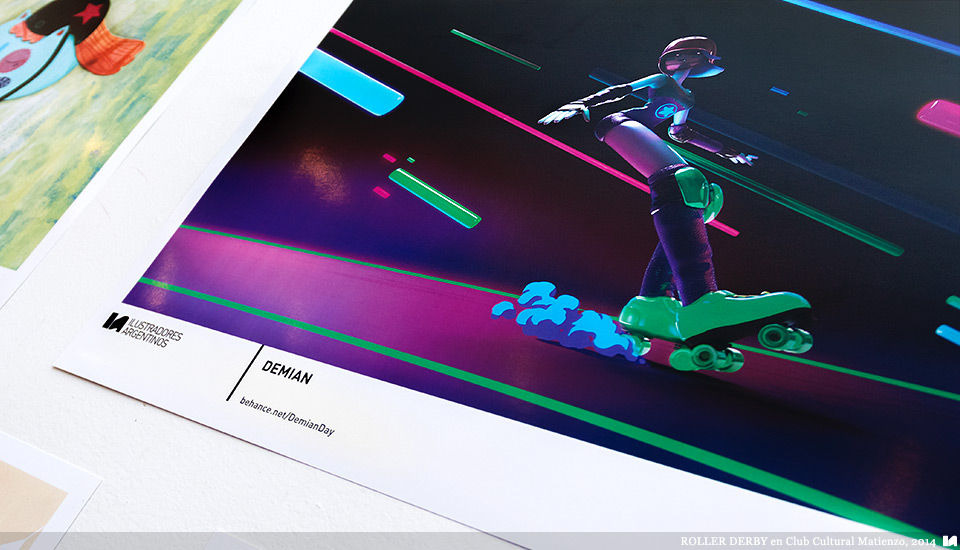 Ilustradores Argentinos | Muestra: ROLLER DERBY en Club Cultural Matienzo (2014)