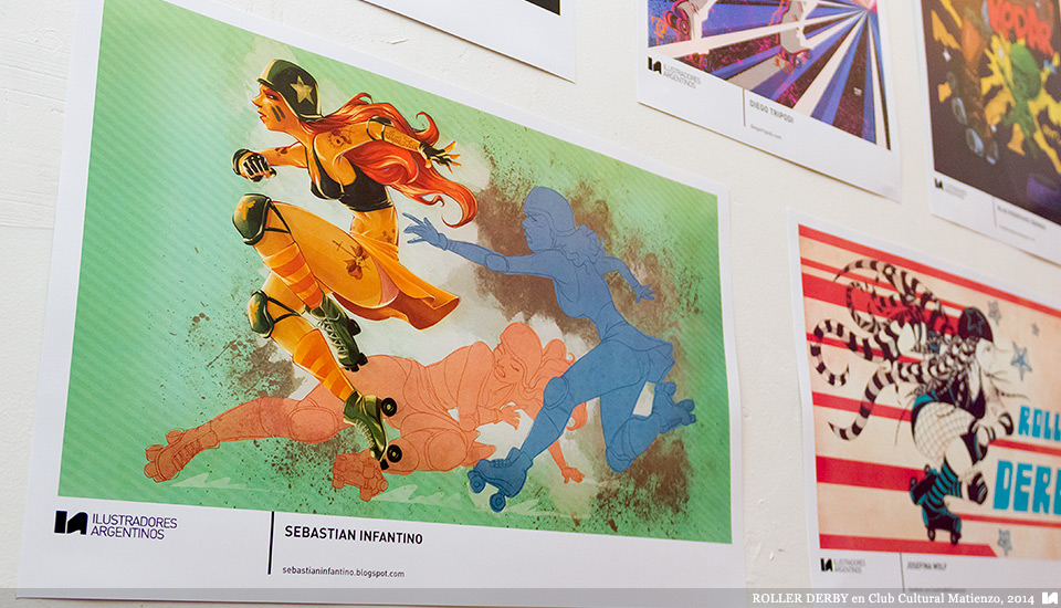 Ilustradores Argentinos | Muestra: ROLLER DERBY en Club Cultural Matienzo (2014)