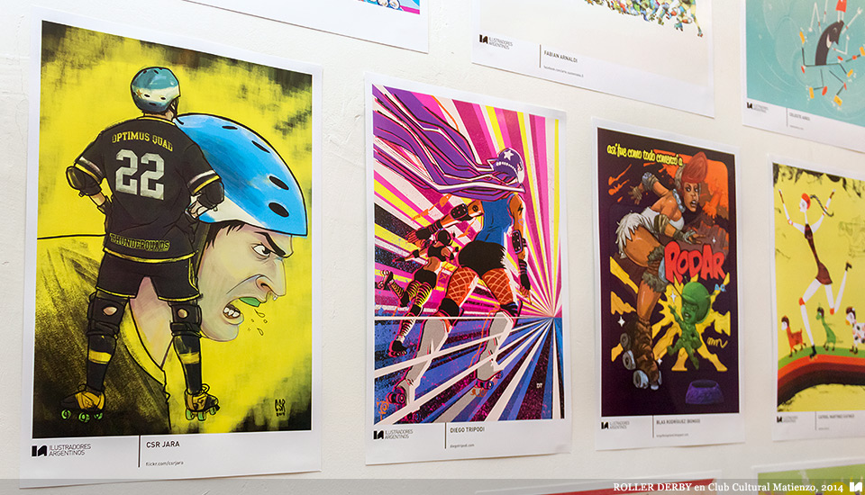 Ilustradores Argentinos | Muestra: ROLLER DERBY en Club Cultural Matienzo (2014)