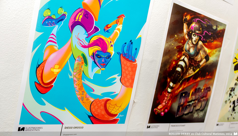 Ilustradores Argentinos | Muestra: ROLLER DERBY en Club Cultural Matienzo (2014)