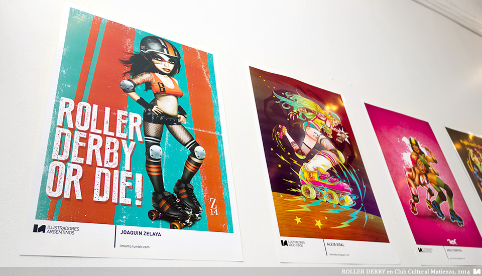 Ilustradores Argentinos | Muestra: ROLLER DERBY en Club Cultural Matienzo (2014)