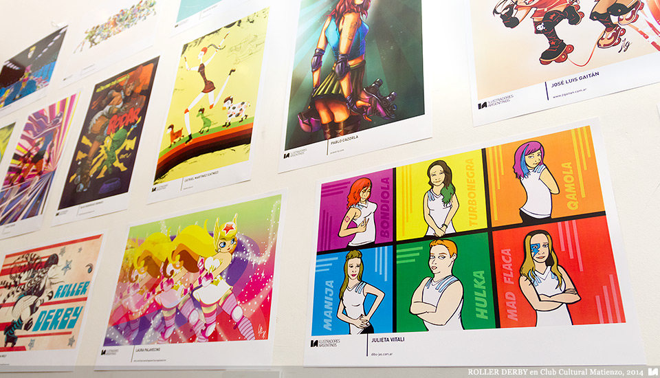 Ilustradores Argentinos | Muestra: ROLLER DERBY en Club Cultural Matienzo (2014)