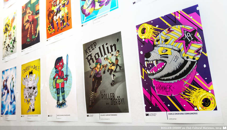 Ilustradores Argentinos | Muestra: ROLLER DERBY en Club Cultural Matienzo (2014)
