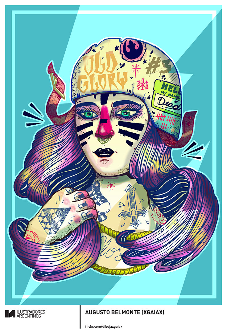 © AUGUSTO BELMONTE (XGAIAX) | Ilustración para la muestra Roller Derby de Ilustradores Argentinos | #rollerderby | Fotos: https://www.facebook.com/media/set/?set=a.725585730870003.1073741832.100296976732218&type=1
