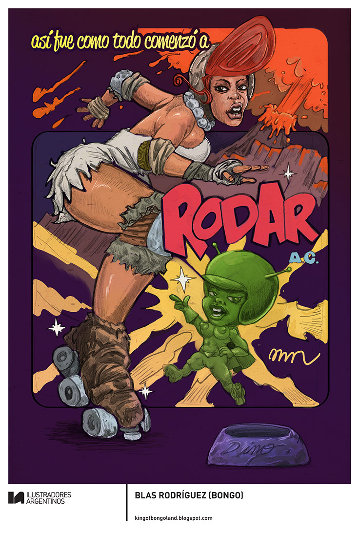 © BLAS RODRÍGUEZ (BONGO) | Ilustración para la muestra Roller Derby de Ilustradores Argentinos | #rollerderby | Fotos: https://www.facebook.com/media/set/?set=a.725585730870003.1073741832.100296976732218&type=1