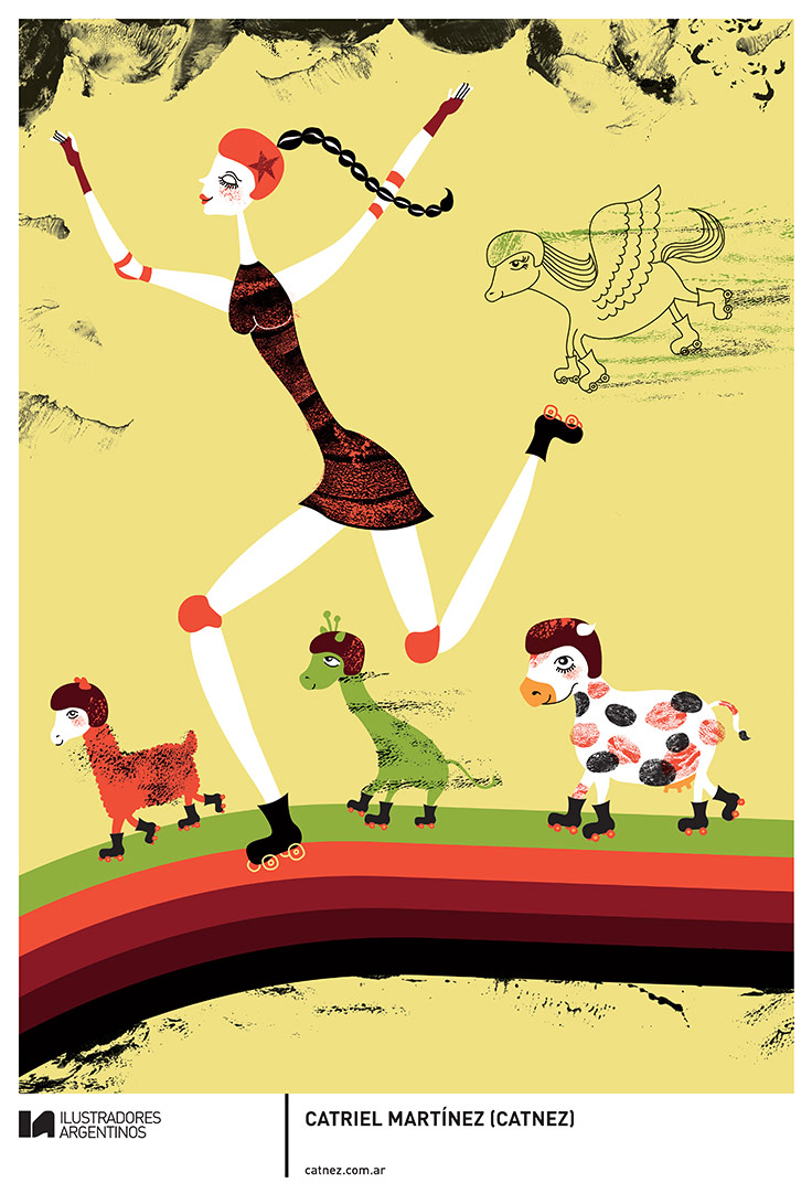 © CATRIEL MARTÍNEZ (CATNEZ) | Ilustración para la muestra Roller Derby de Ilustradores Argentinos | #rollerderby | Fotos: https://www.facebook.com/media/set/?set=a.725585730870003.1073741832.100296976732218&type=1
