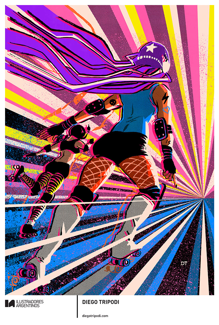 © DIEGO TRIPODI | Ilustración para la muestra Roller Derby de Ilustradores Argentinos | #rollerderby | Fotos: https://www.facebook.com/media/set/?set=a.725585730870003.1073741832.100296976732218&type=1