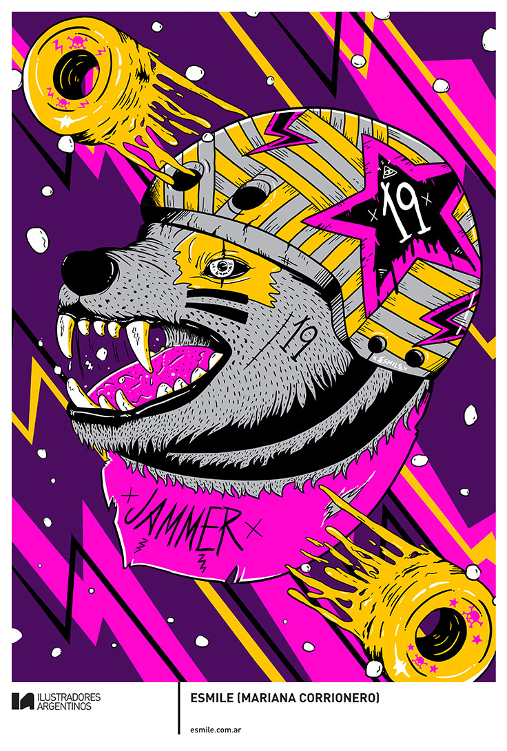 © ESMILE (MARIANA CORRIONERO) | Ilustración para la muestra Roller Derby de Ilustradores Argentinos | #rollerderby | Fotos: https://www.facebook.com/media/set/?set=a.725585730870003.1073741832.100296976732218&type=1