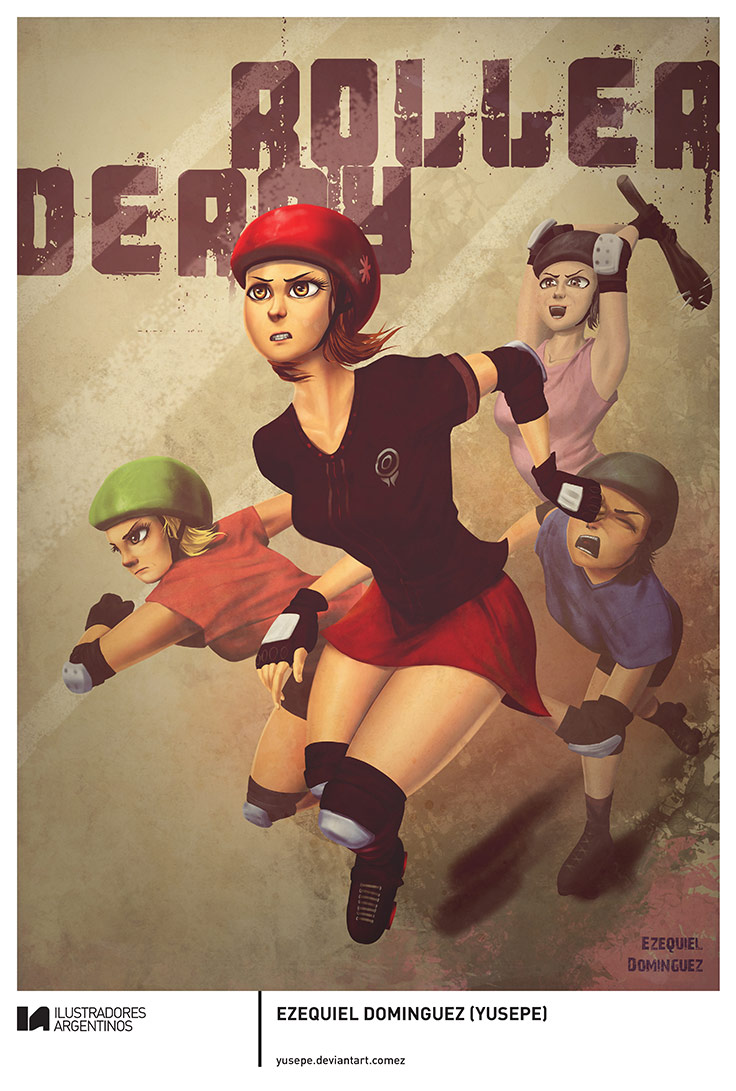 © EZEQUIEL DOMINGUEZ (YUSEPE) | Ilustración para la muestra Roller Derby de Ilustradores Argentinos | #rollerderby | Fotos: https://www.facebook.com/media/set/?set=a.725585730870003.1073741832.100296976732218&type=1