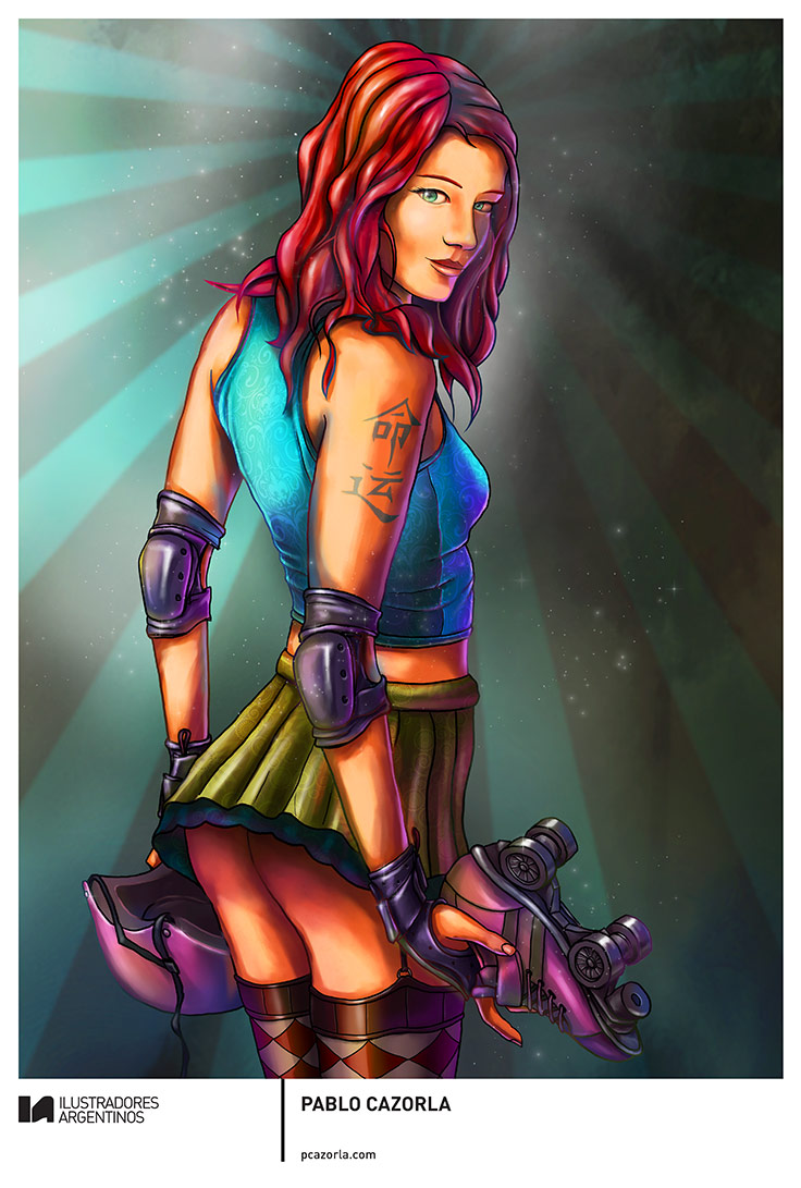 © PABLO CAZORLA | Ilustración para la muestra Roller Derby de Ilustradores Argentinos | #rollerderby | Fotos: https://www.facebook.com/media/set/?set=a.725585730870003.1073741832.100296976732218&type=1