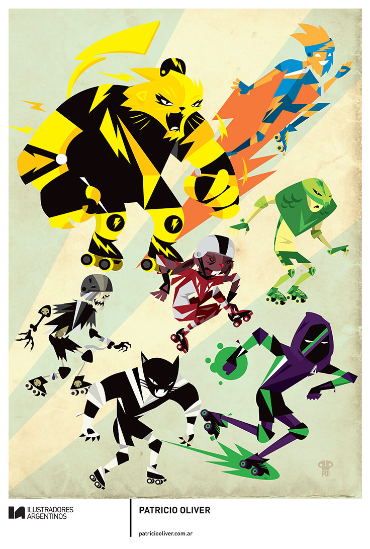 © PATRICIO OLIVER | Ilustración para la muestra Roller Derby de Ilustradores Argentinos | #rollerderby | Fotos: https://www.facebook.com/media/set/?set=a.725585730870003.1073741832.100296976732218&type=1
