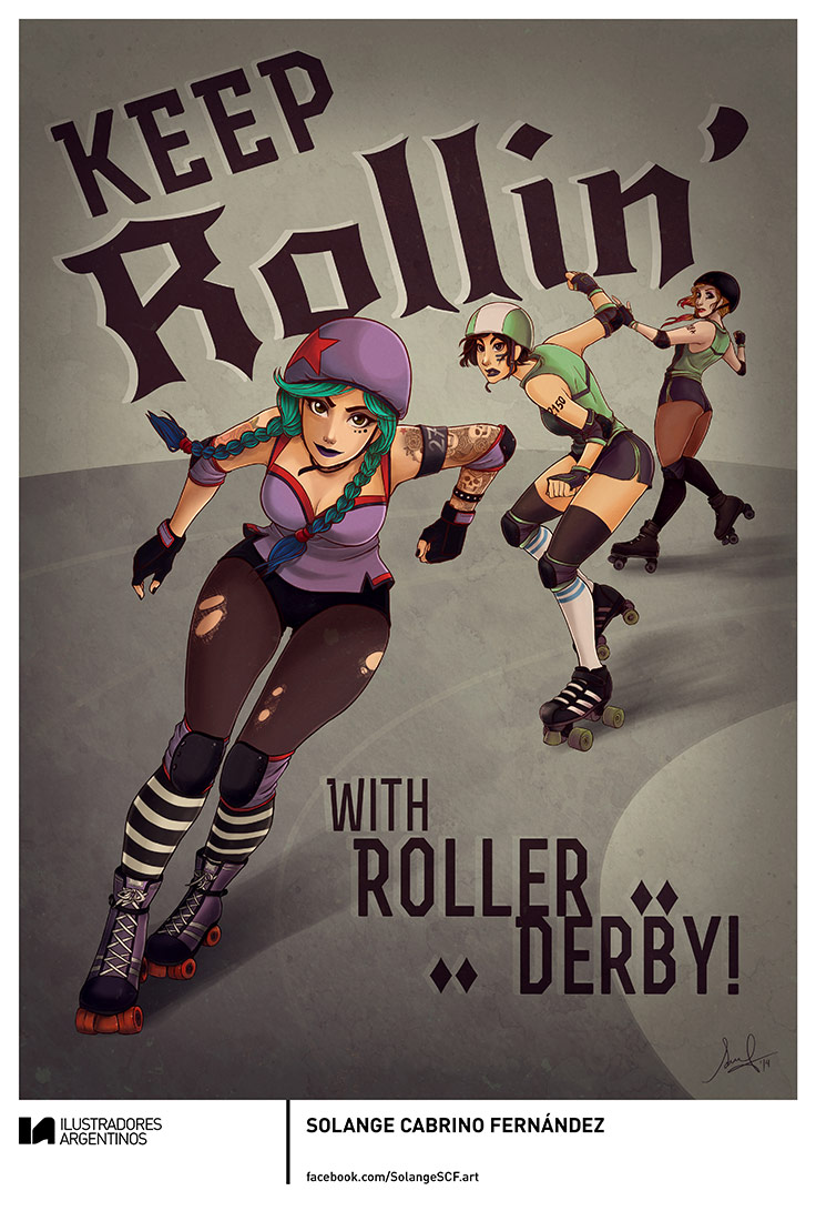 © SOLANGE CABRINO FERNÁNDEZ | Ilustración para la muestra Roller Derby de Ilustradores Argentinos | #rollerderby | Fotos: https://www.facebook.com/media/set/?set=a.725585730870003.1073741832.100296976732218&type=1