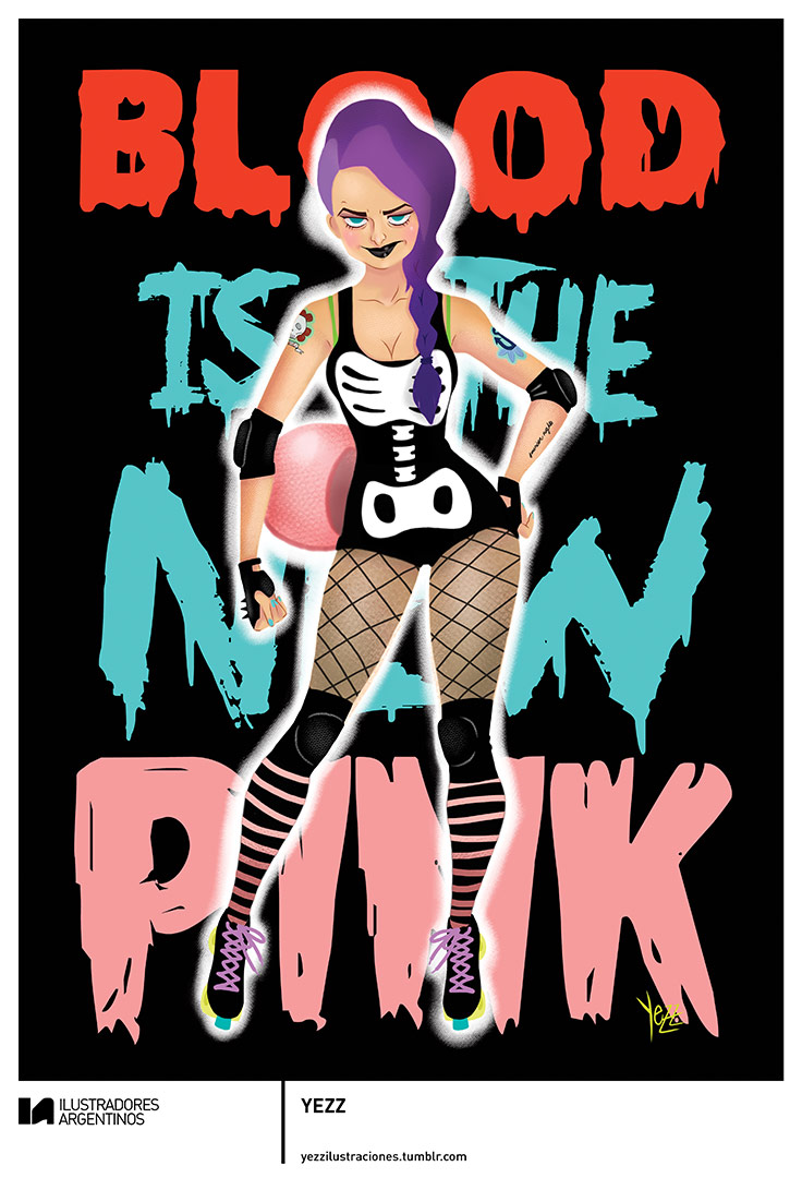 © YEZZ | Ilustración para la muestra Roller Derby de Ilustradores Argentinos | #rollerderby | Fotos: https://www.facebook.com/media/set/?set=a.725585730870003.1073741832.100296976732218&type=1